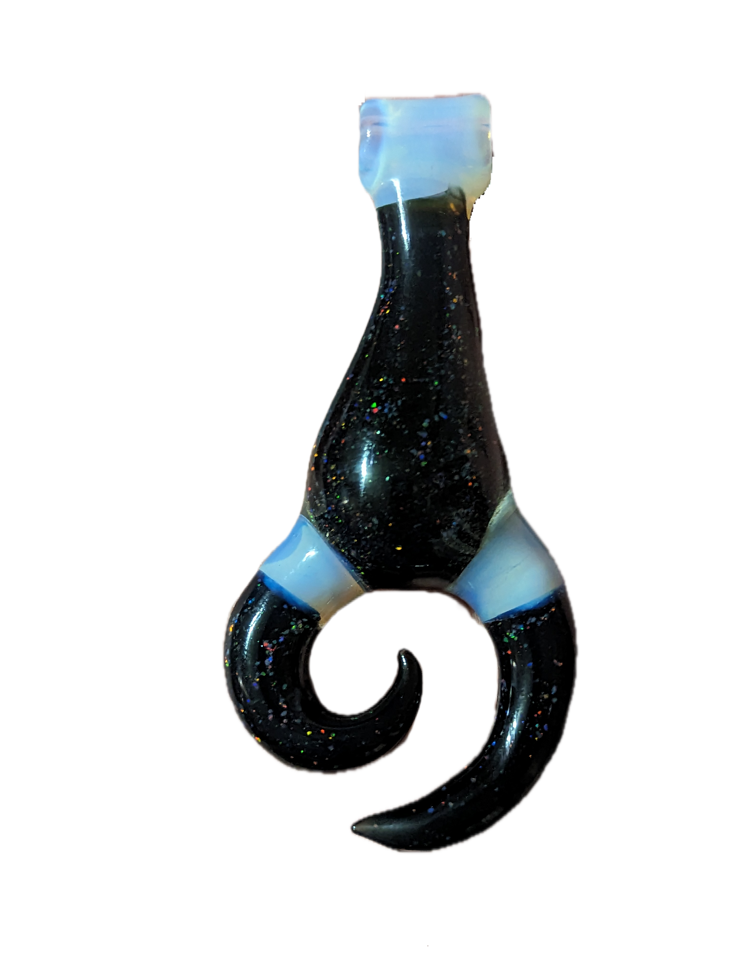 Drop Claw Pendant 01 - Galaxy w/ Crushed Opals and Ghost Accents