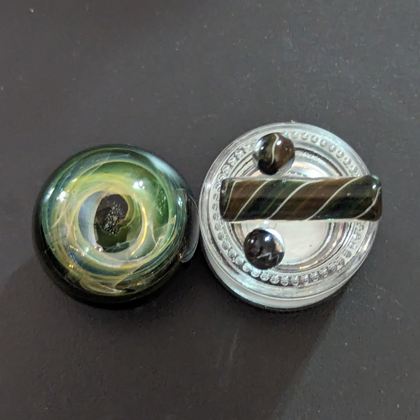 Gold and Silver Fumed Swirl Slurper Set