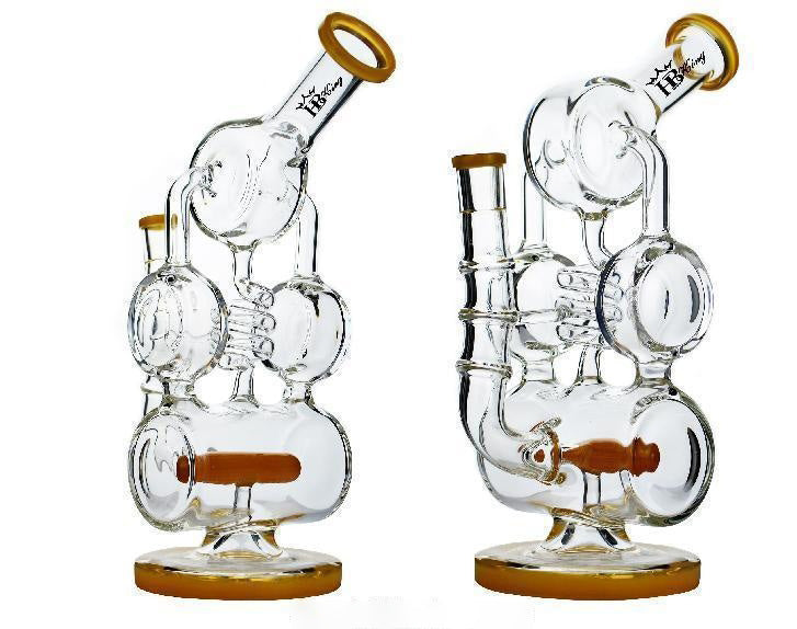 Locomotive - Cylinder Perc. Dab Rig w/ Triple Disc Recycler and Spiral Coil Recycler