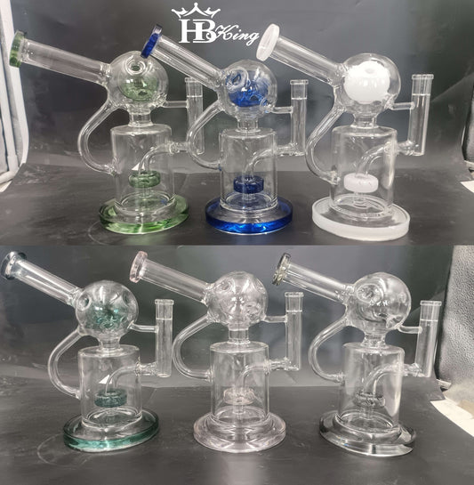 Relay - Double Recycler Dab Rig w/Channel Disc Perc. and Sphere Chamber