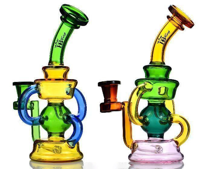 Tri-Color Triple Recycler Dab Rig