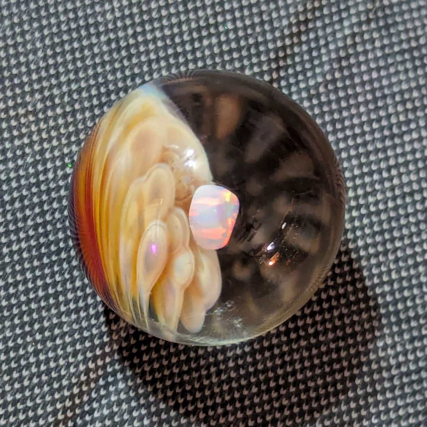 Loki's Lipstick Dot Swirl Marble and Pendant Set