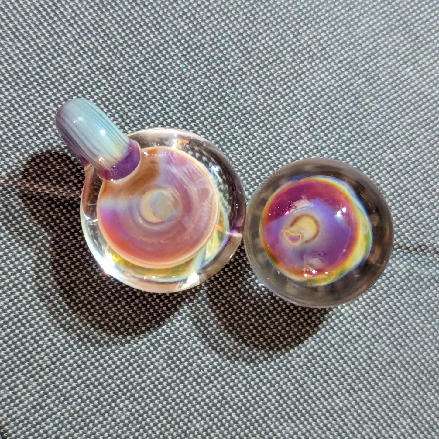 Loki's Lipstick Dot Swirl Marble and Pendant Set