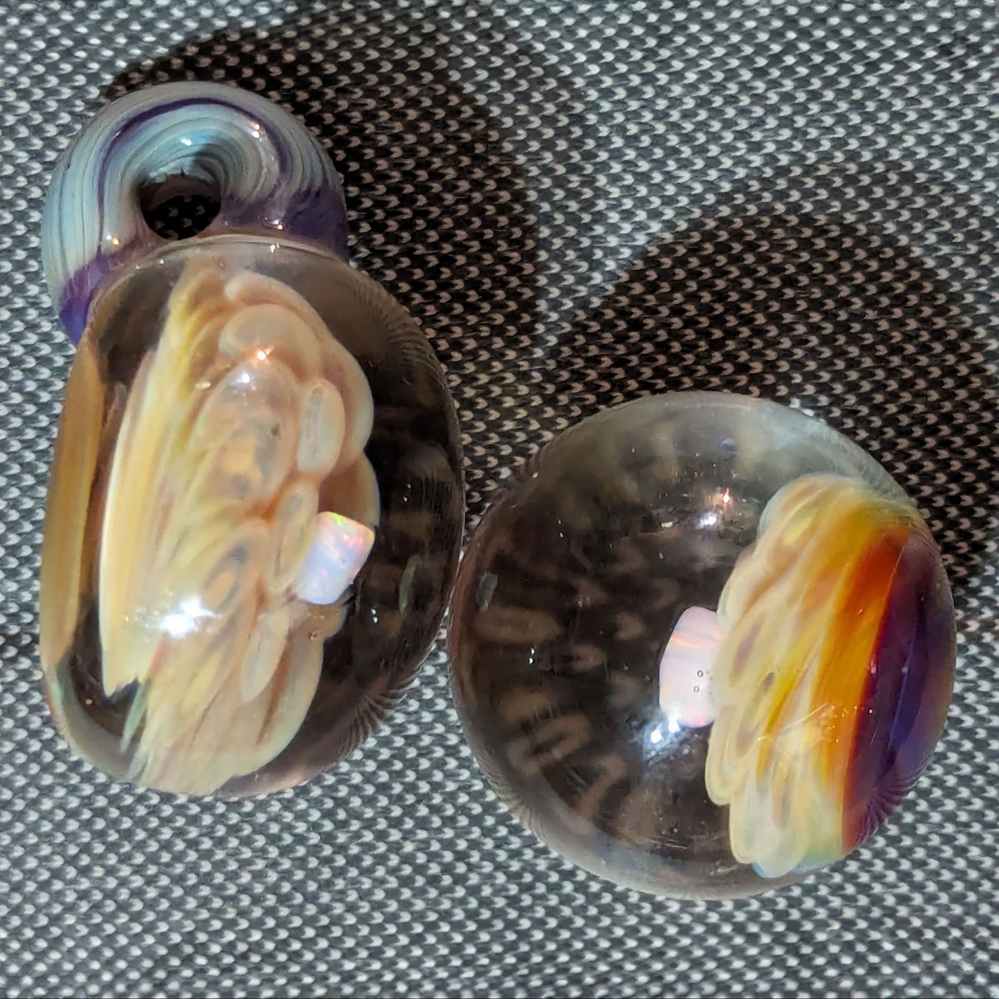 Loki's Lipstick Dot Swirl Marble and Pendant Set