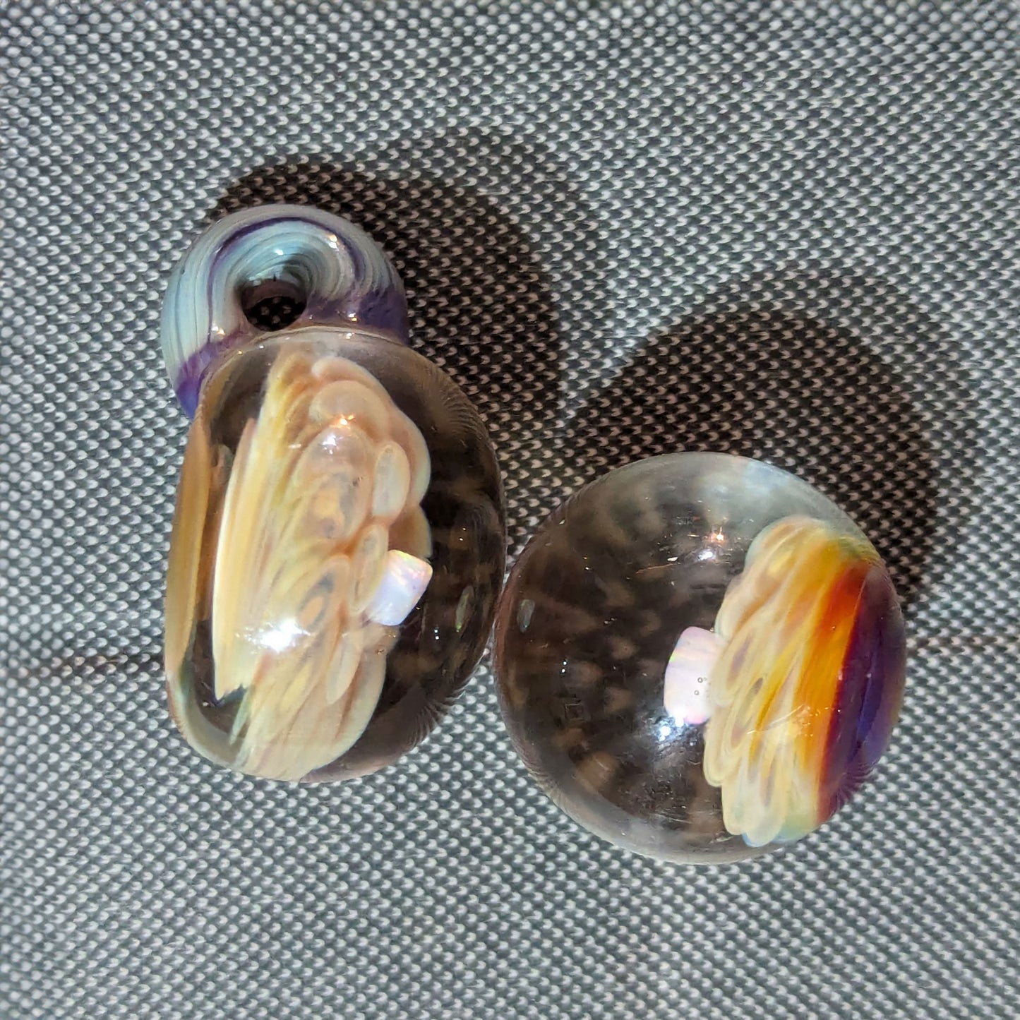 Loki's Lipstick Dot Swirl Marble and Pendant Set
