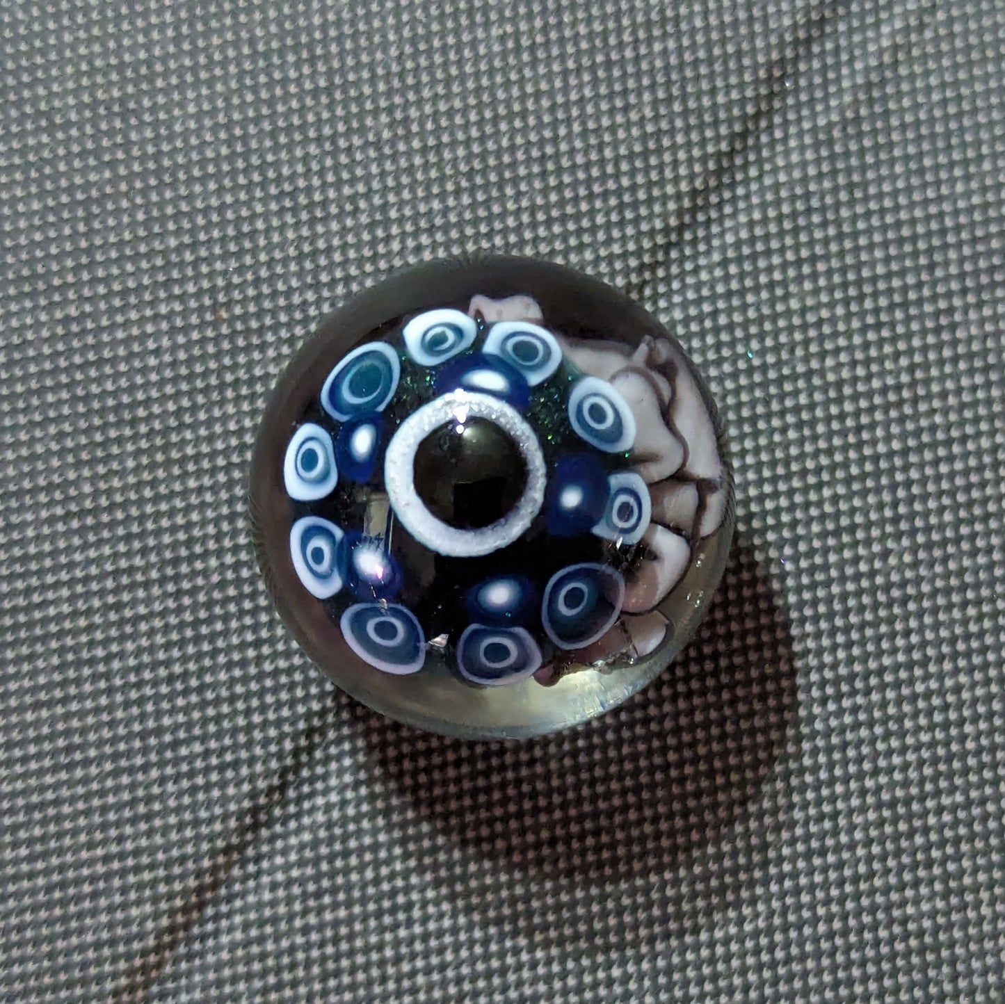 Black & White Flower Marble and UV Pendant Set