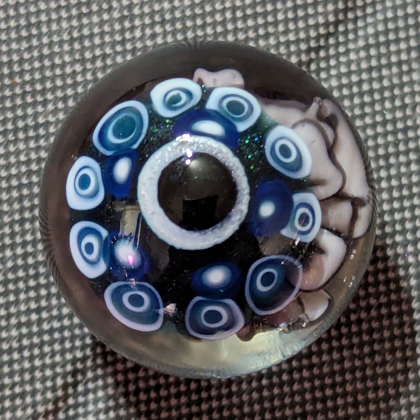 Black & White Flower Marble and UV Pendant Set