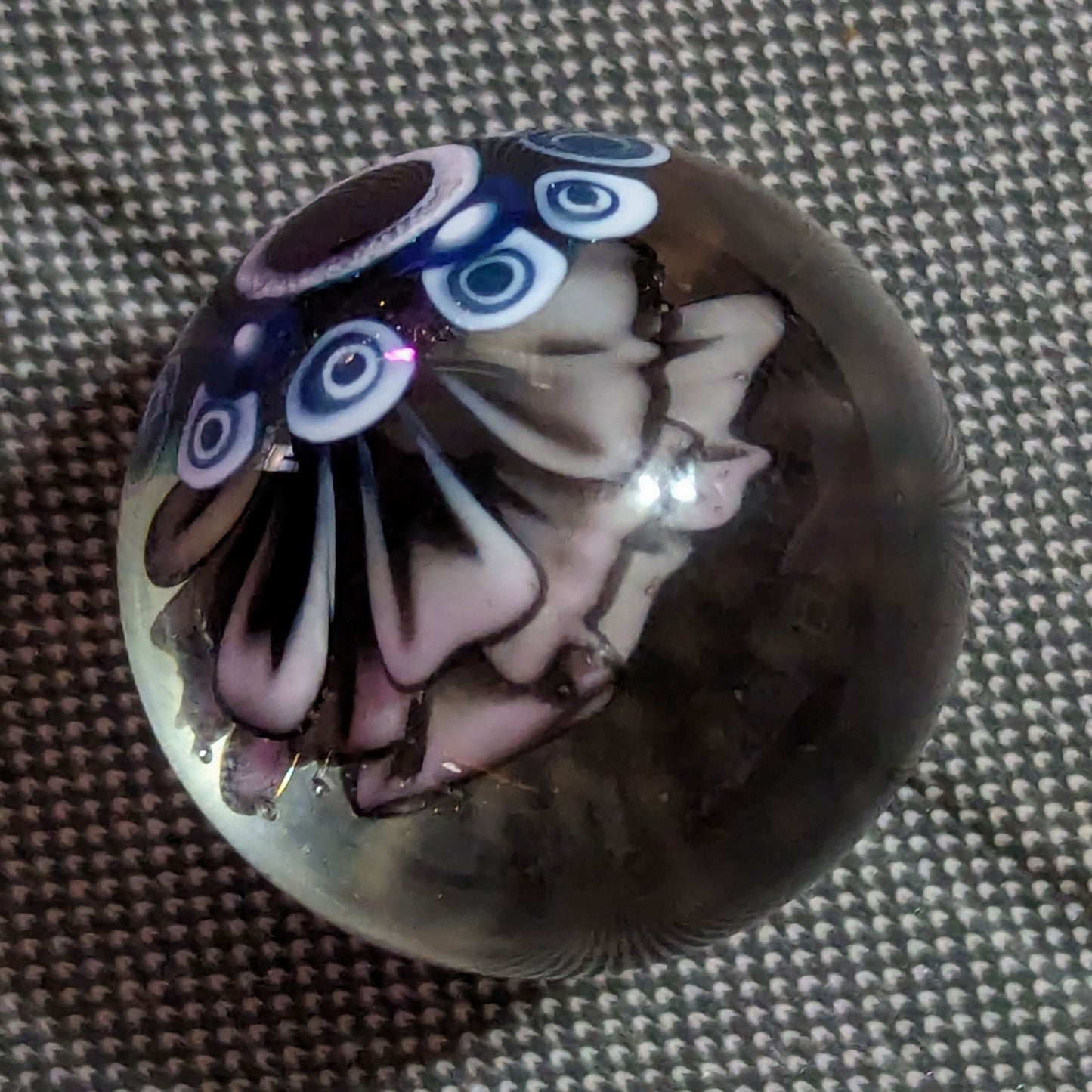 Black & White Flower Marble and UV Pendant Set