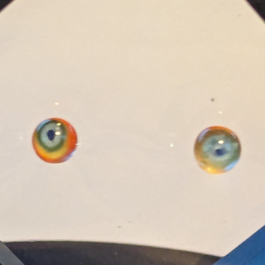 Simpal Glass Terp Pearl Pair - Inverted Rainbow Eye
