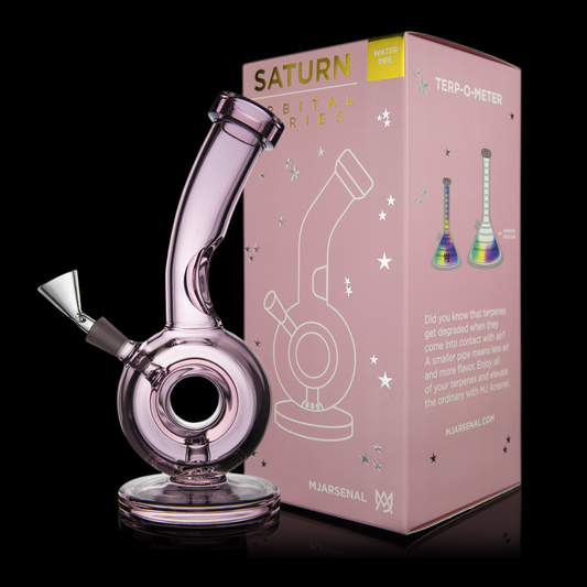 Saturn Mini Pink Water Pipe (Orbital Series) - LE