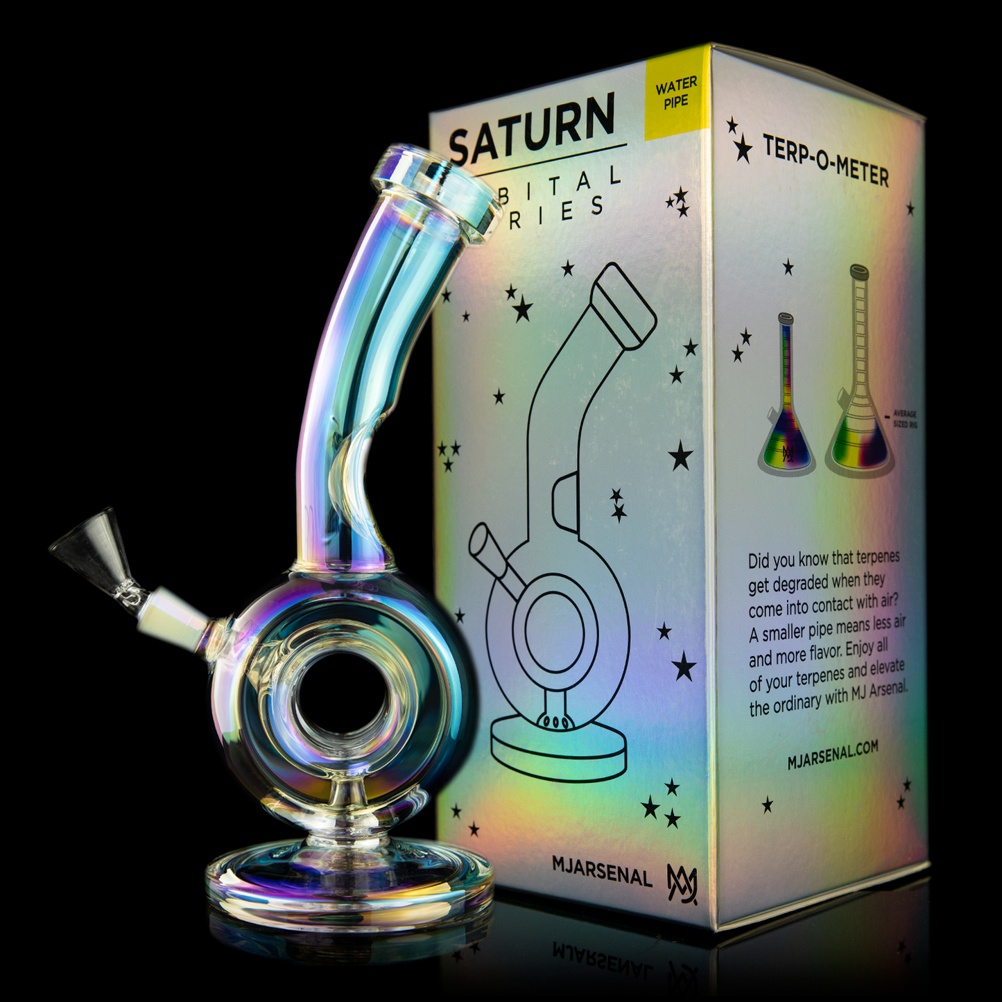 Saturn Mini Iridescent Water Pipe (Orbital Series) - LE